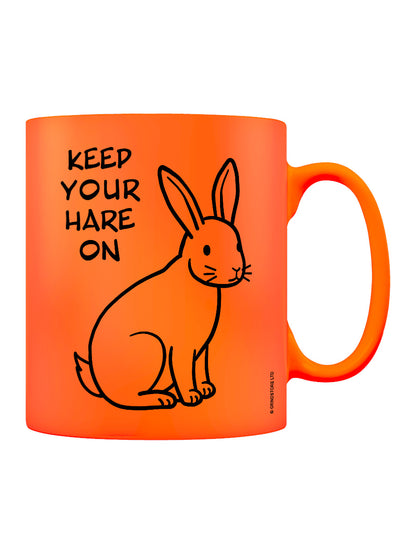 Keep Your Hare On Orange Neon Mug