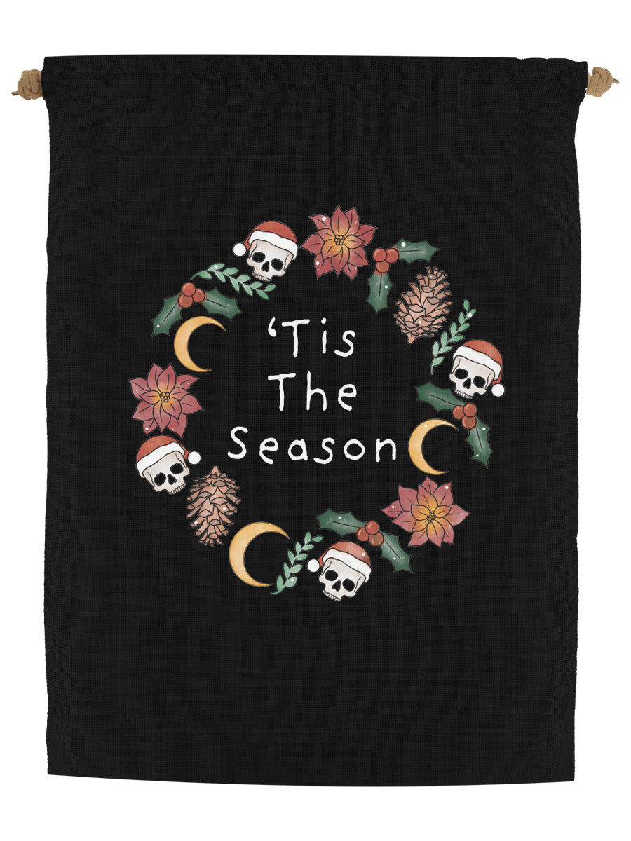 'Tis The Season Black Hessian Santa Sack