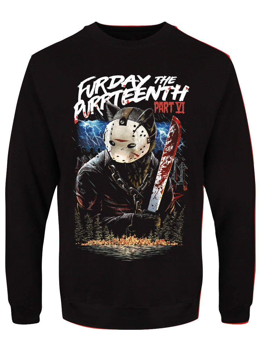 Horror Cats Furday The Purrteenth Part VI Men's Black Sweatshirt