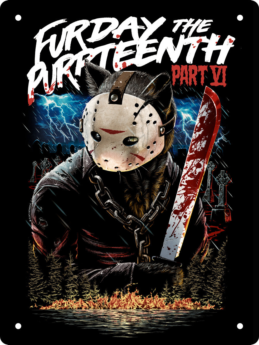 Horror Cats Furday The Purrteenth Part VI Mini Tin Sign