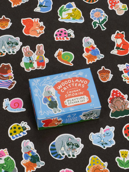 Woodland Critters Caught Smokin' Playtime Sticker Set