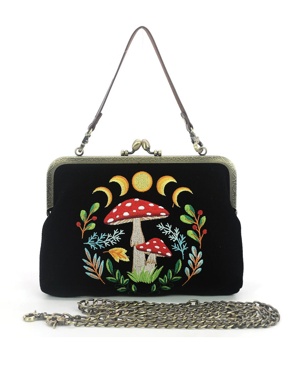 Celestial Mushroom Kiss Lock Bag