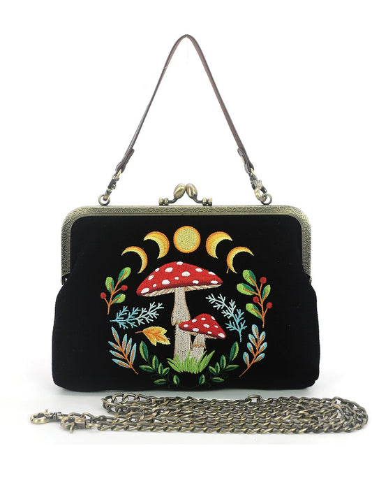 Celestial Mushroom Kiss Lock Bag
