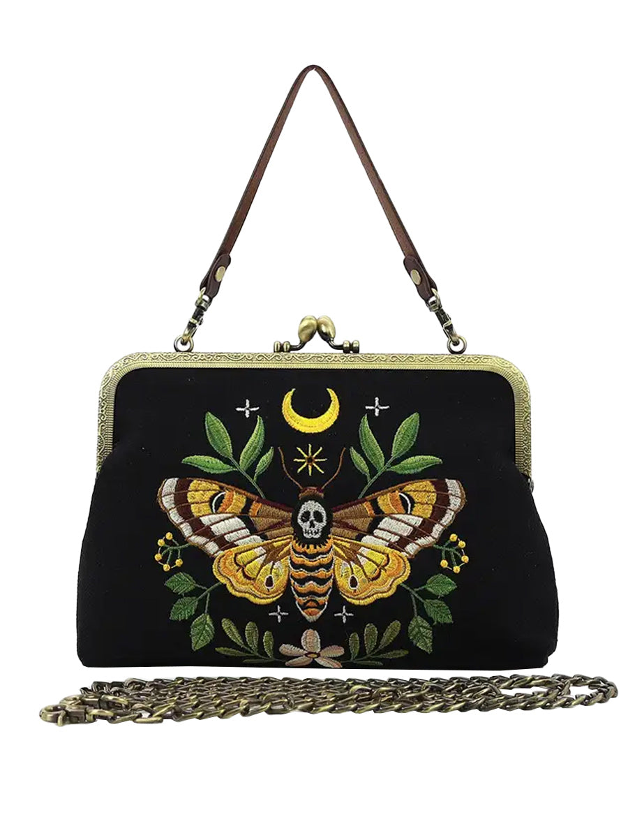 Dead Head Moth Kisslock Bag