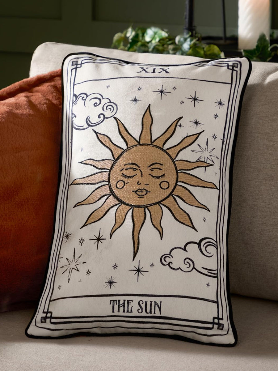 Celestial Stories Embroidered Velvet Cushion
