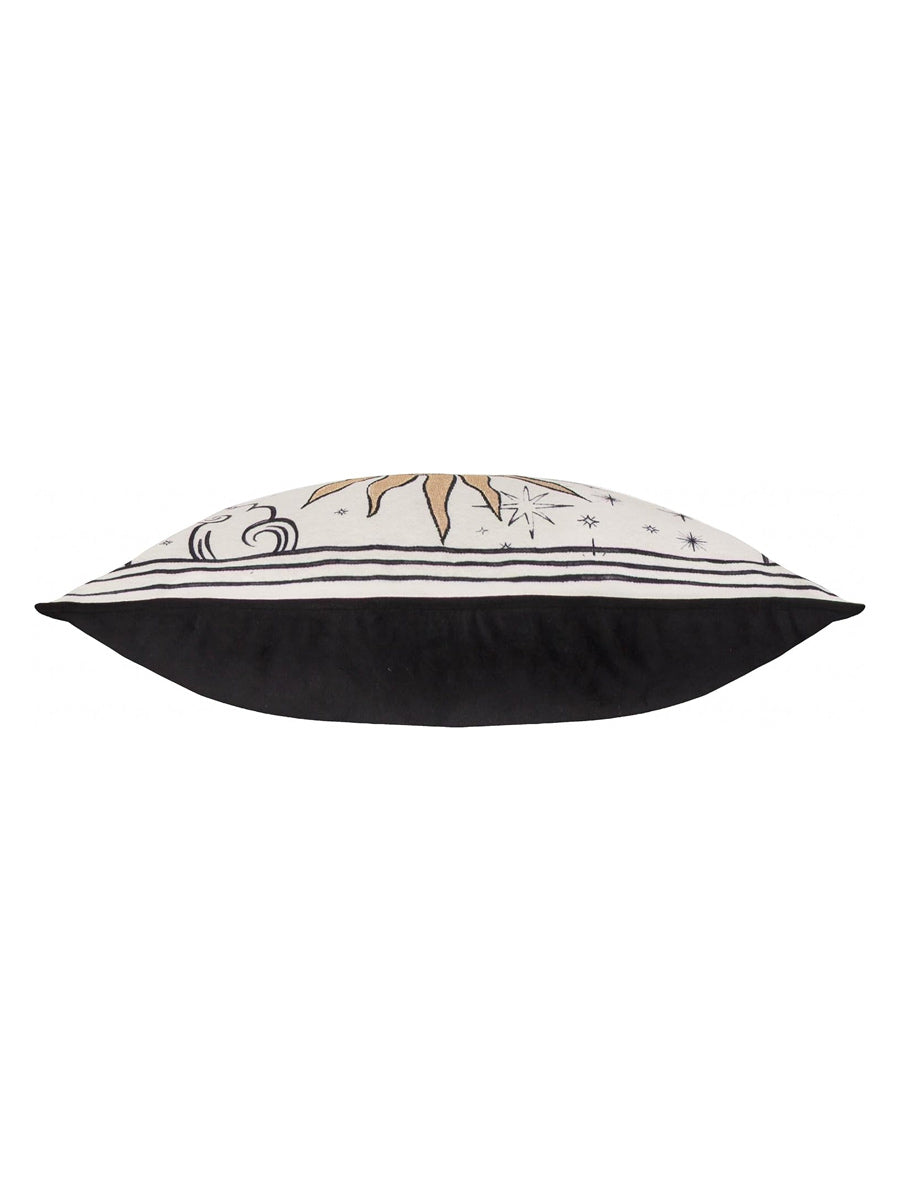 Celestial Stories Embroidered Velvet Cushion