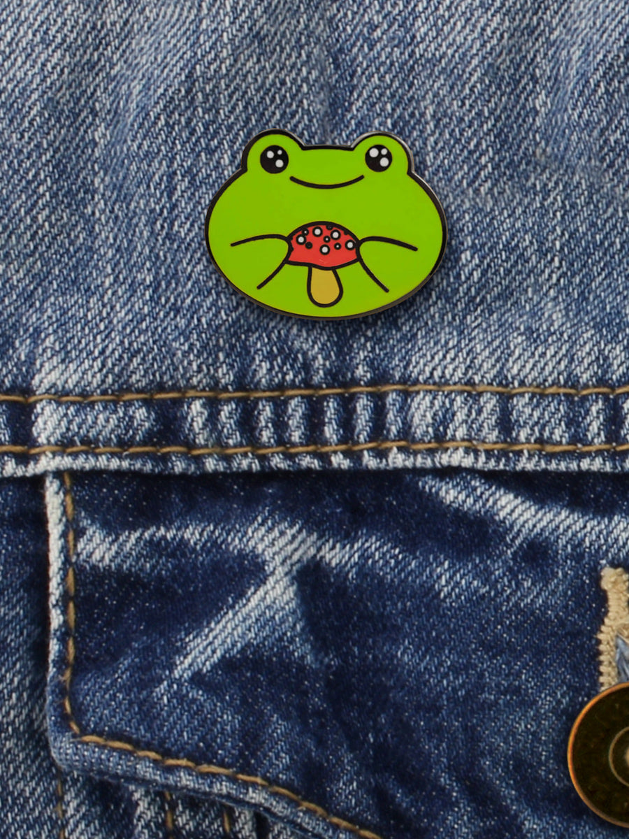 Frog & Mushroom Enamel Pin Badge