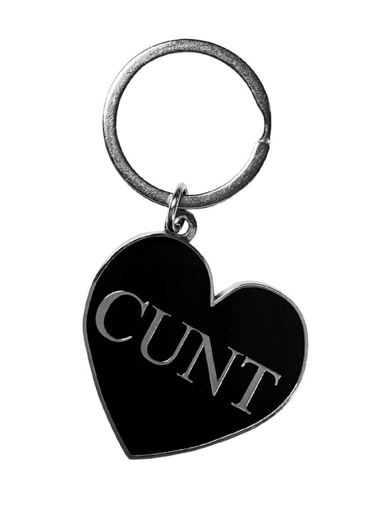 Cunt Black Heart Enamel Keyring