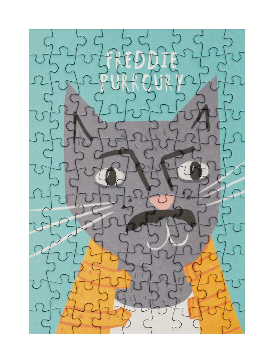 Freddie Purrcury - 99 Piece Mini Cat Jigsaw Puzzle