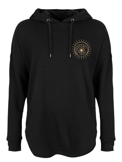 Triple Moon Dreamcatcher Ladies Black Oversized Hoodie
