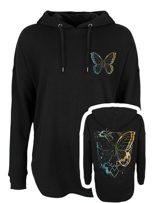 Magical Flight Ladies Black Oversized Hoodie