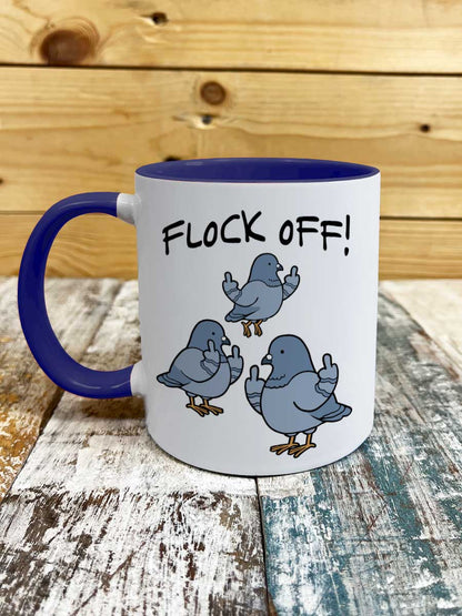 Flock Off! Pigeons Blue Inner 2-Tone Mug