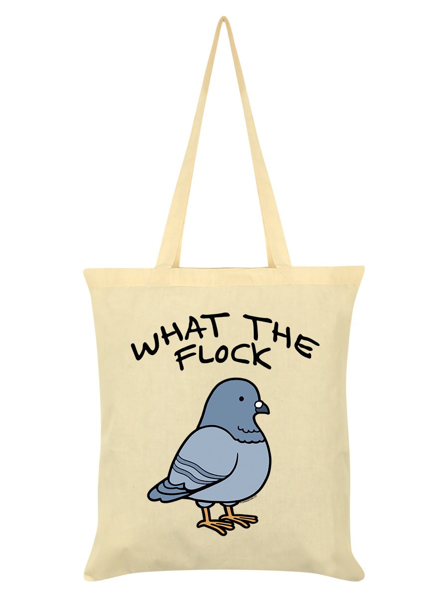 What The Flock Pigeon Cream Tote Bag