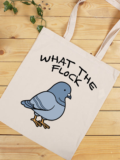 What The Flock Pigeon Cream Tote Bag