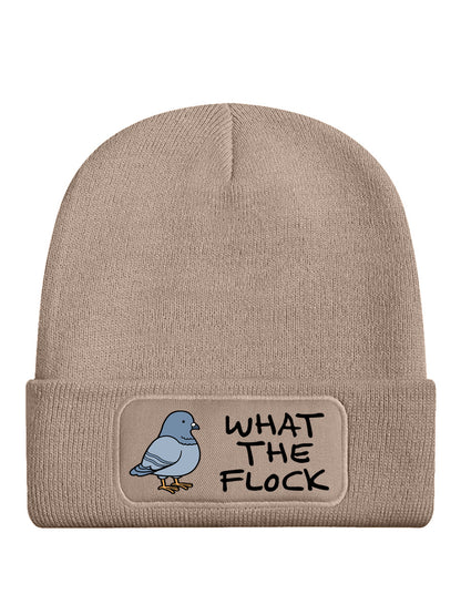 What The Flock Pigeon Cream Beanie