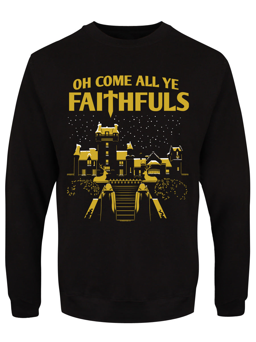 Oh Come All Ye Faithfuls Men's Black Christmas Jumper
