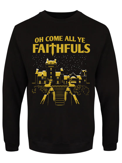 Oh Come All Ye Faithfuls Men's Black Christmas Jumper