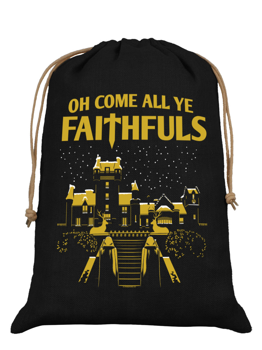 Oh Come All Ye Faithfuls Men's Black Hessian Santa Sack
