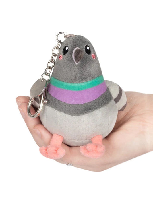 Micro Pigeon Squishable Plush Backpack Clip Keychain