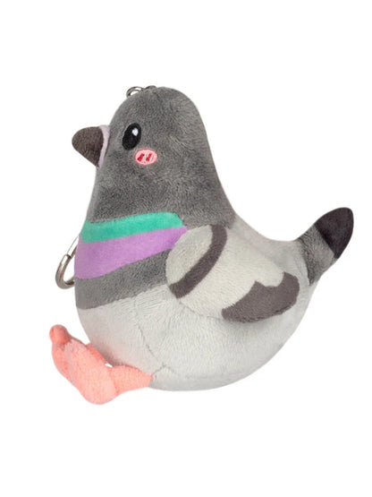 Micro Pigeon Squishable Plush Backpack Clip Keychain