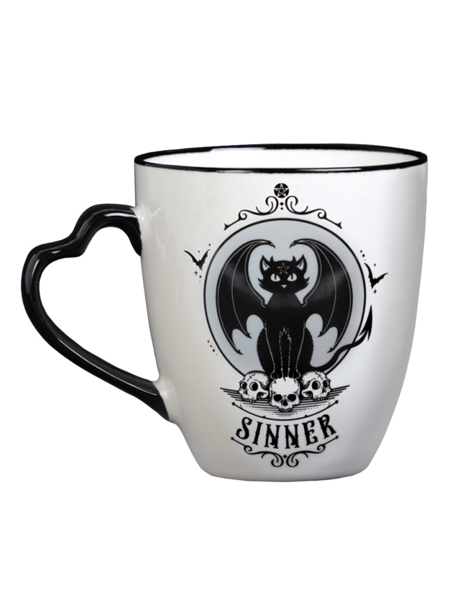 Alchemy Saint/Sinner Cat Mug with Heart Handle