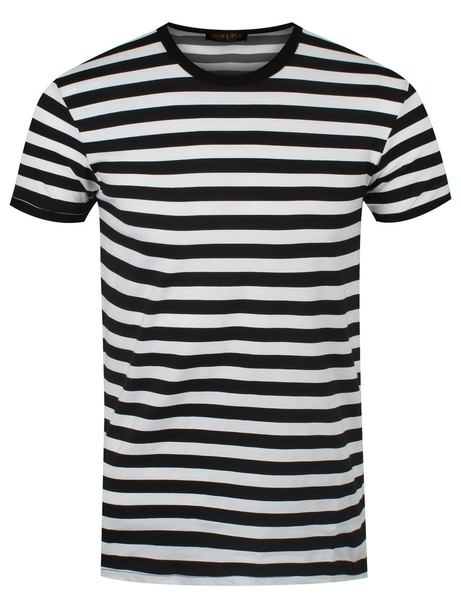 Run & Fly Black and White Striped T-Shirt