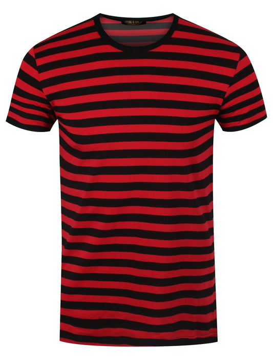 Run & Fly Black and Red Striped T-Shirt