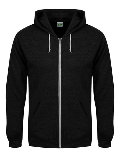 Black Heather Zipped Hoodie