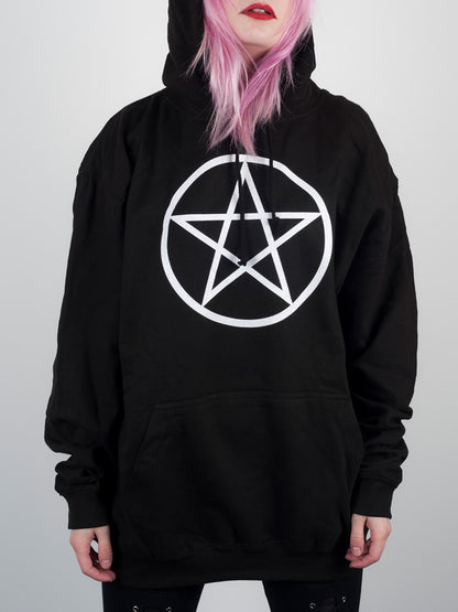 Pentagram Hoodie - Gothic Black Mens