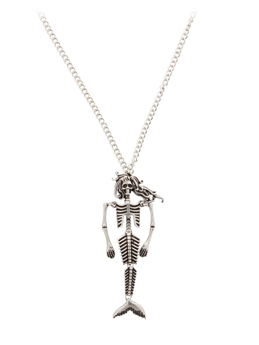 Fad Treasures Mermaid Skeleton Necklace