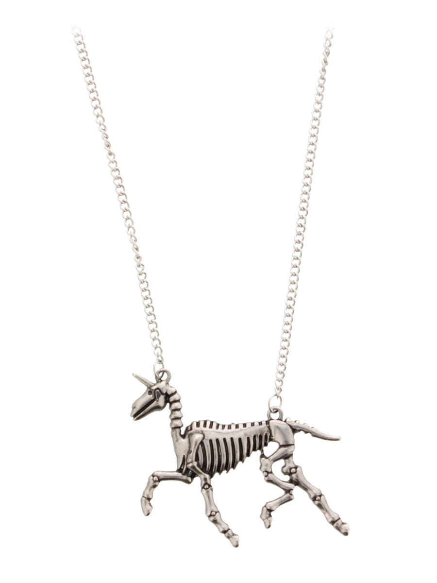 Fad Treasures Unicorn Skeleton Necklace