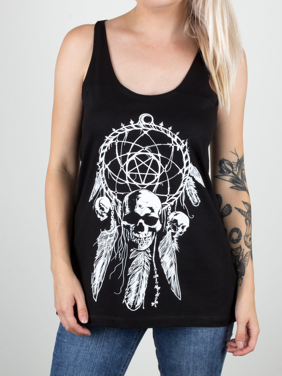 Unorthodox Collective Gothic Dreamcatcher Ladies Black Floaty Vest