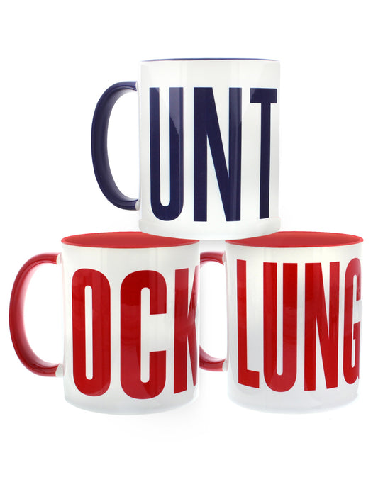 Rude Words Two-Tone Mugs, Set of 3