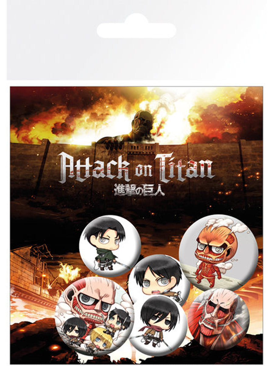 Attack On Titan Chibi Characters Badge Pack