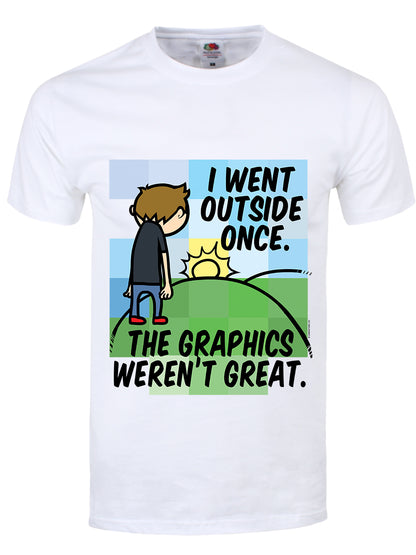 I Went Outside Once The Graphics Weren't Great White Men's T-Shirt