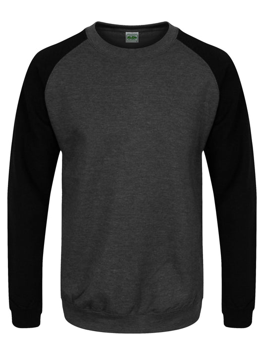 Charcoal & Jet Black Baseball Sweatshirt
