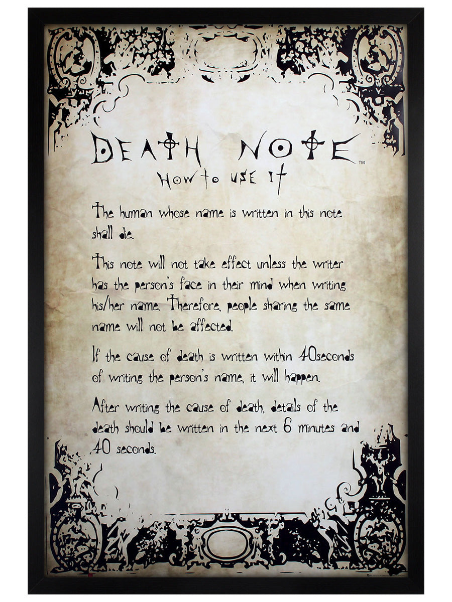 Death Note Rules Poster