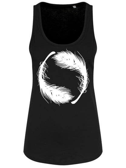 Yin Yang Feathers Ladies Black Floaty Vest