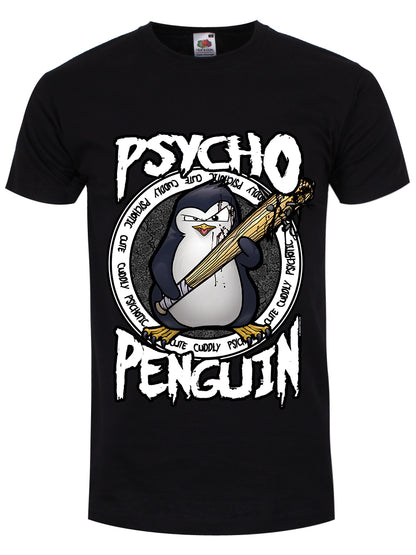 Psycho Penguin Cute, Cuddly & Psychotic Men's Black T-Shirt