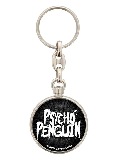 Psycho Penguin I Have Issues Round Keyring