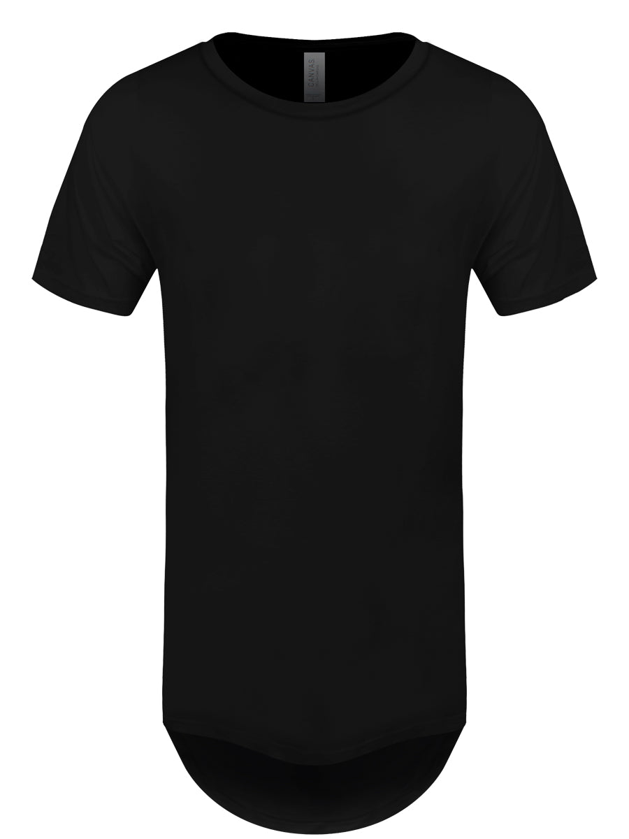 Men's Black Long Body Urban Tee T-shirt