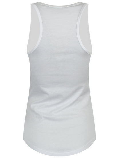 Rainbow Feathers Ladies White Floaty Vest