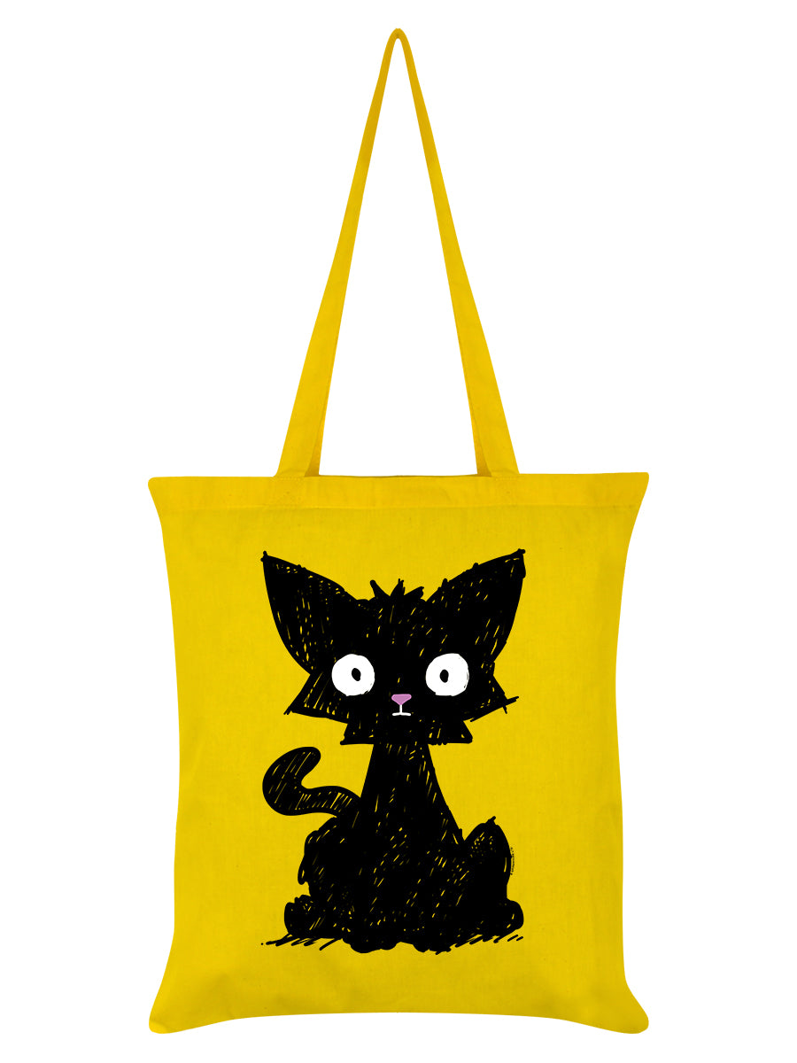 Scaredy Cat Yellow Tote Bag