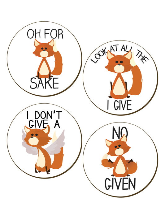 For Fox Sake 4 Piece Coaster Set