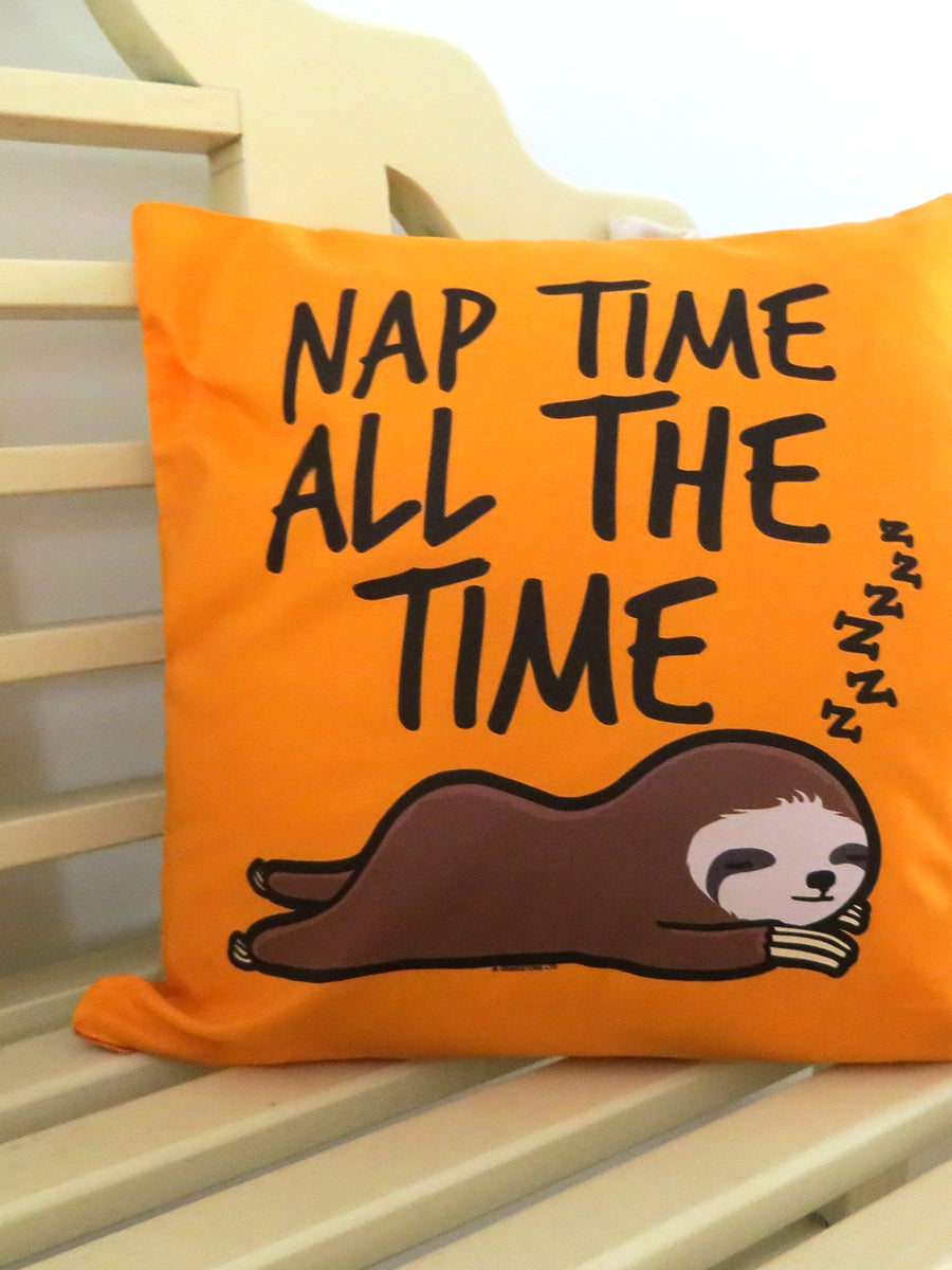 Nap All The Time Orange Cushion