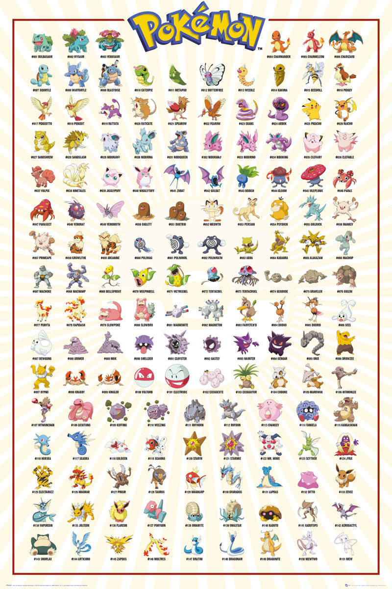 Pokémon Kanto 151 Maxi Poster