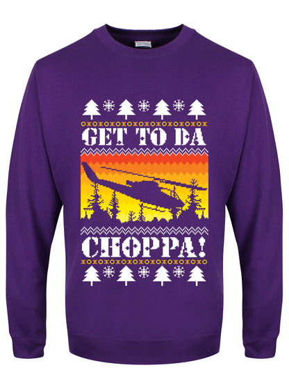 Get To Da Choppa Men's Purple Christmas Jumper