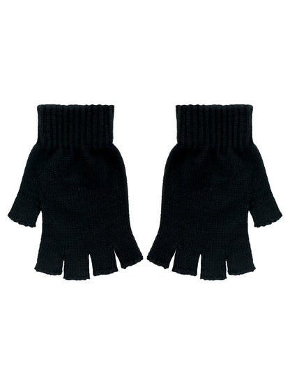 Black Essential Fingerless Gloves