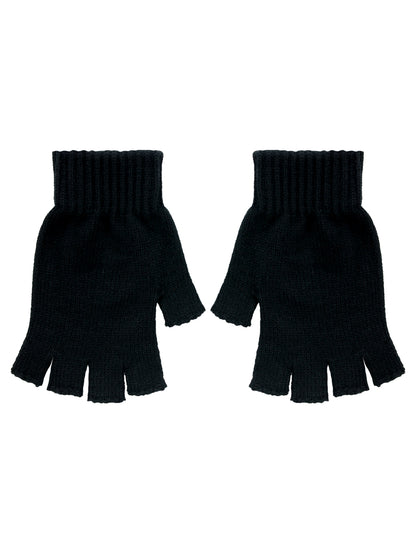 Black Essential Fingerless Gloves