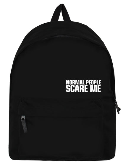 Normal People Scare Me Black Backpack